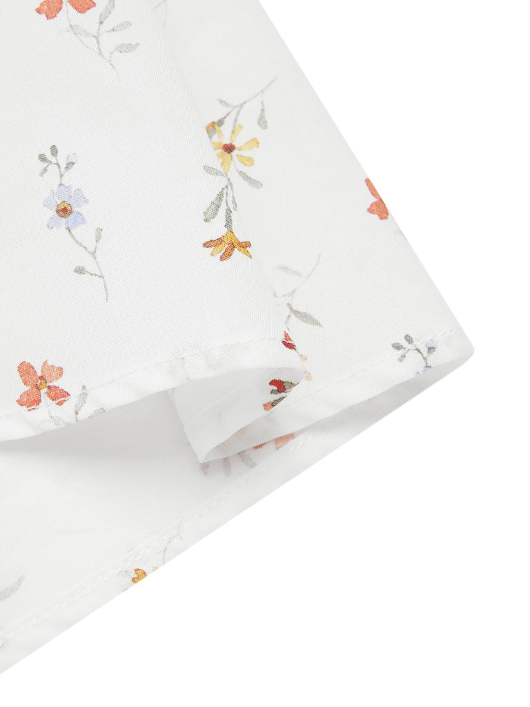[Prévente] Robe blanche en coton petites fleurs des années 1950