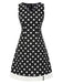 [Prévente] Robe noire à pois et col en V des années 1960