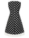 [Prévente] Robe noire à pois et col en V des années 1960