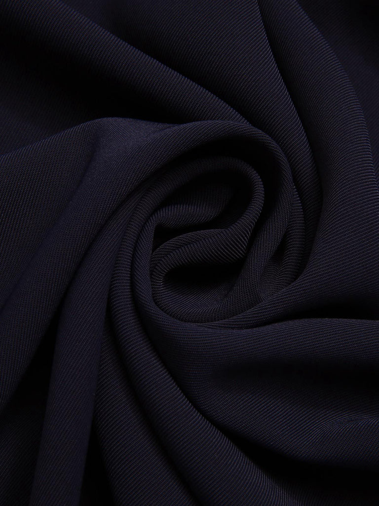 [Prévente] Robe boutonnée bleu marine brodée patchwork années 1950