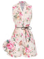 [Prévente] Combishort revers sans manches fleurs multicolores années 1950
