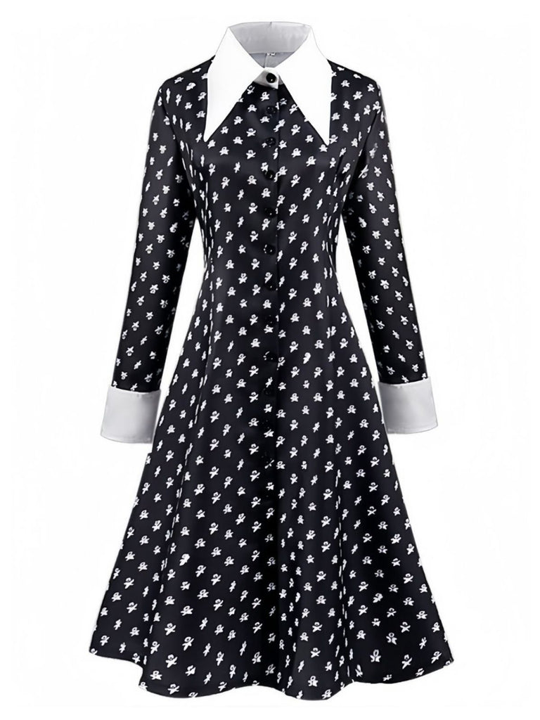[Prévente] Robe noire style Mercredi Addams des années 1940