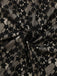 Robe moulante noire en dentelle florale ajourée des années 1960