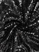 Robe noire à bretelles spaghetti et paillettes nouées dans le dos des années 1930