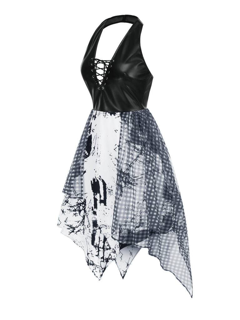 [Prévente] Robe graffiti en cuir steampunk des années 1980