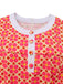 Robe orange imprimé fleurs contrastées boutonnée années 1960