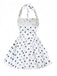 Robe tutu blanche à pois dos nu des années 1960