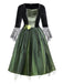 Robe verte à fleurs 3D magicien années 1950
