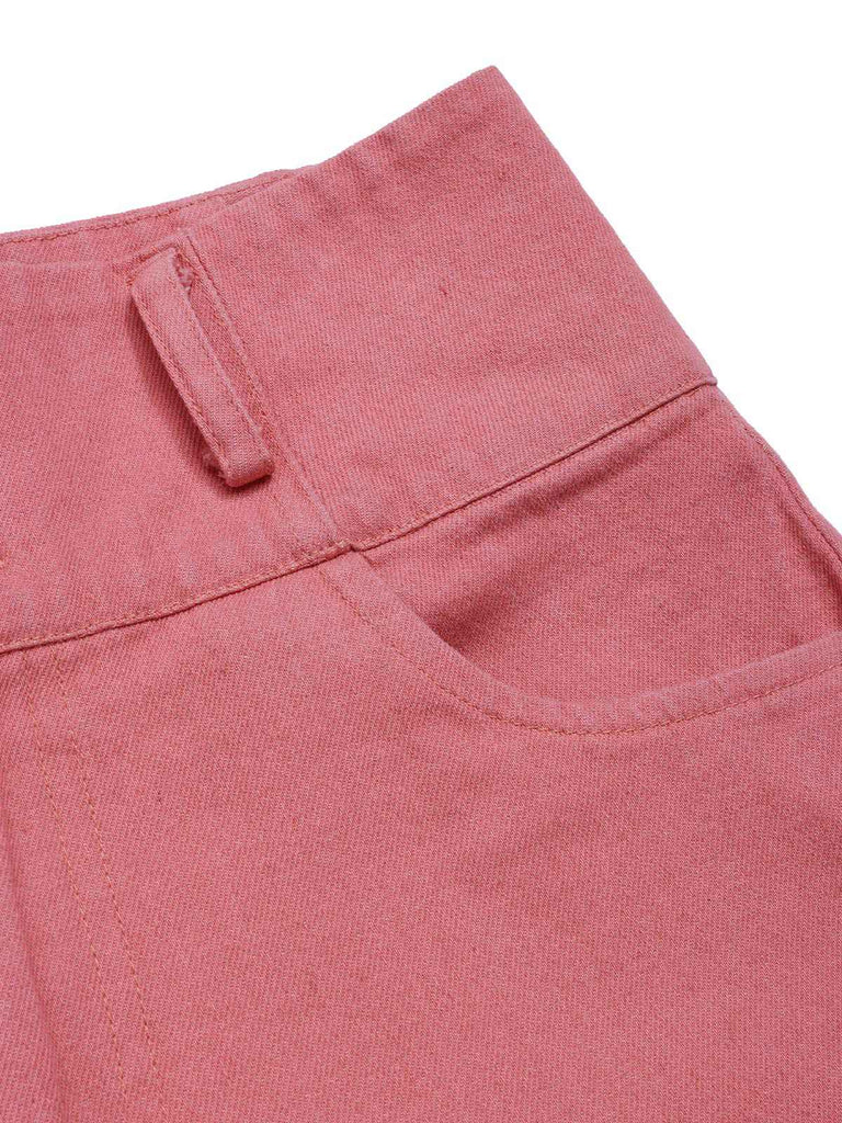 [Prévente] Pantalon rose coton en à boutons des années 1950