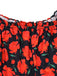 [Prévente] Combinaison rouge motif rose et épaules dénudées années 1930