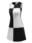 Robe bloc de couleur noire et blanche années 1960