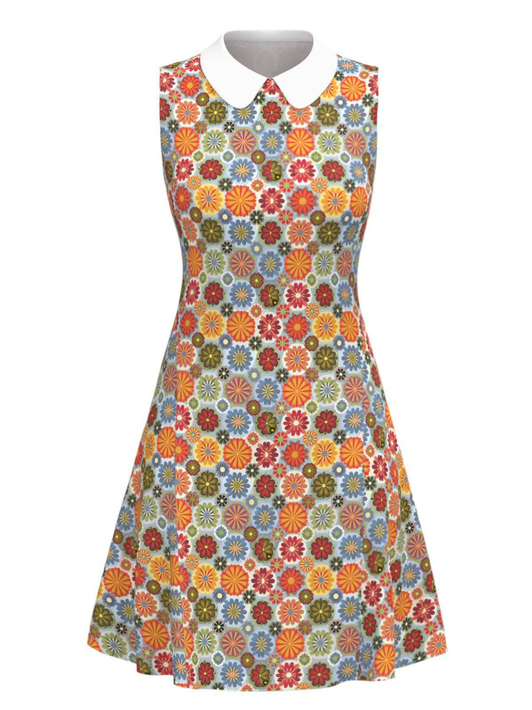 [Prévente] Robe orange col claudine marguerite des années 1960
