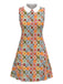[Prévente] Robe orange col claudine marguerite des années 1960