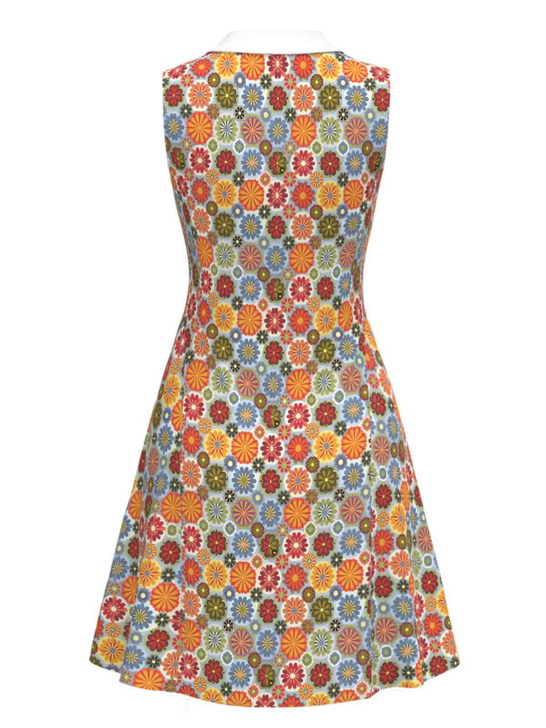 [Prévente] Robe orange col claudine marguerite des années 1960