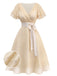 [Prévente] Robe de cocktail champagne en tulle satiné années 1950