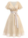 [Prévente] Robe de cocktail champagne en tulle satiné années 1950