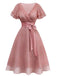 Robe de cocktail champagne en tulle satiné années 1950