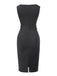 [Prévente] Robe crayon gris foncé à fines rayures années 1960