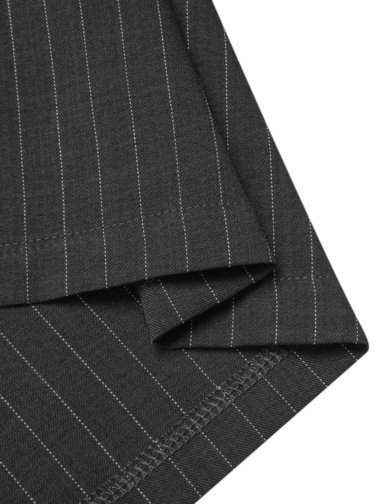 [Prévente] Robe crayon gris foncé à fines rayures années 1960