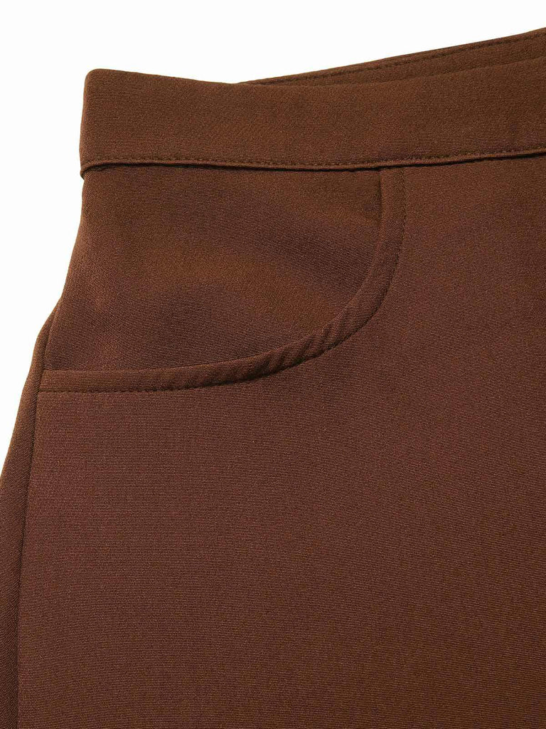 [Prévente] Pantalon évasé marron à taille haute des années 1960