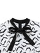 [Prévente] Robe noire et blanche batte à lacets et nœud années 1950