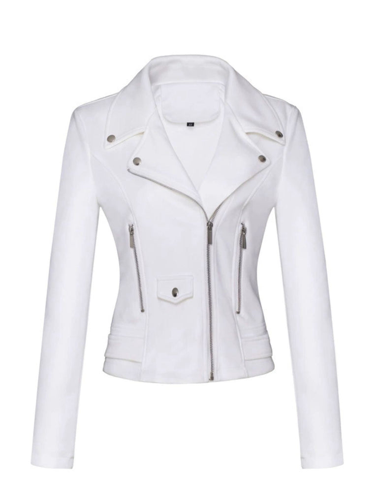 Veste en cuir suédé à revers uni années 1980