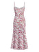 Robe blanche à petites fleurs nuisette fenduedes années 1940