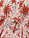 Robe rouge plantes tropicales et revers années 1970