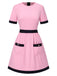 [Prévente] Robe rose à poches colorblock années 1960