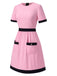 [Prévente] Robe rose à poches colorblock années 1960