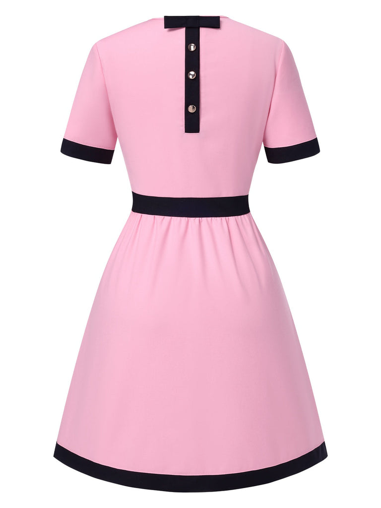 [Prévente] Robe rose à poches colorblock années 1960
