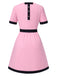 [Prévente] Robe rose à poches colorblock années 1960