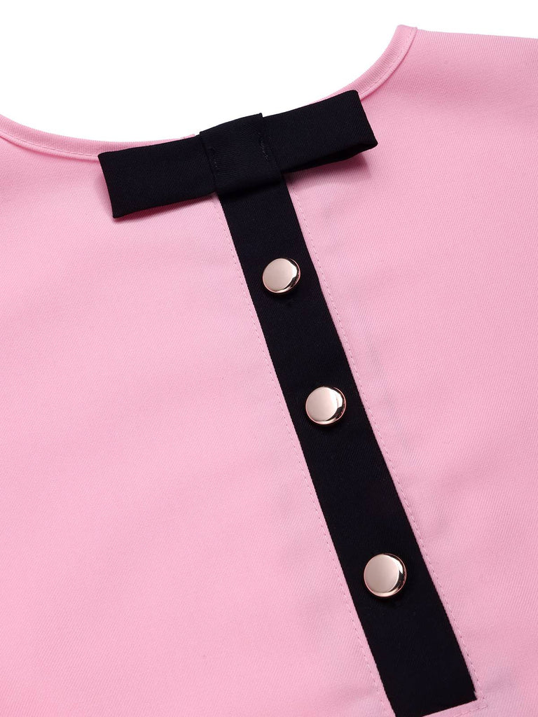 [Prévente] Robe rose à poches colorblock années 1960