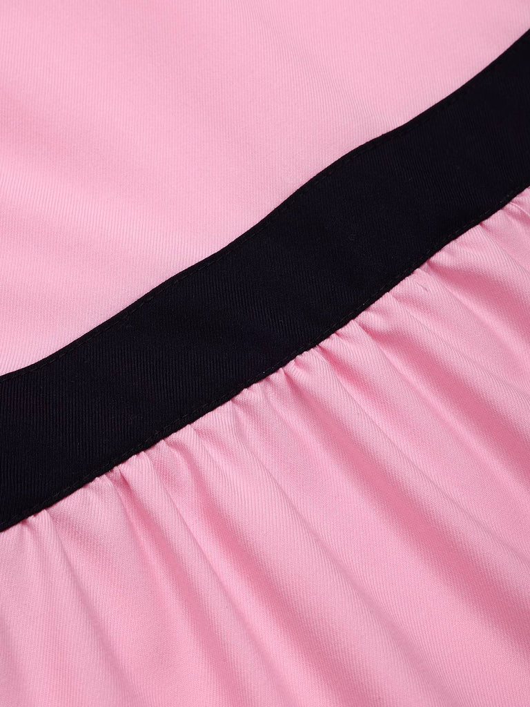 [Prévente] Robe rose à poches colorblock années 1960