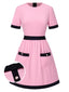 [Prévente] Robe rose à poches colorblock années 1960