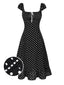 [Prévente] Robe à volants et col carré à pois années 1940