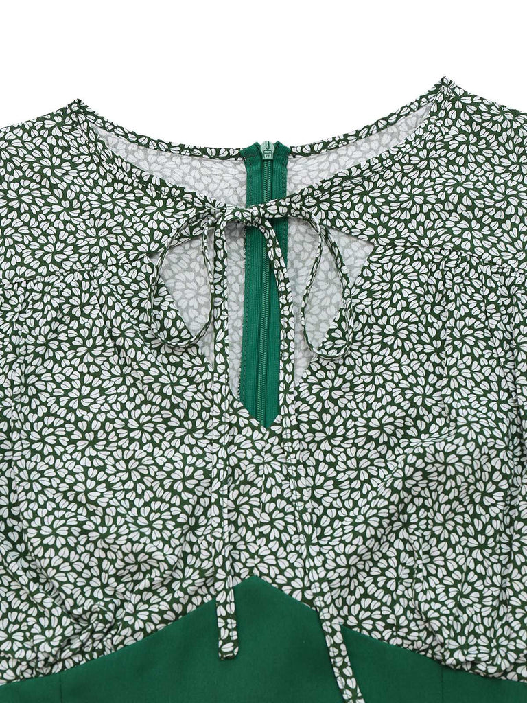 [Prévente] Combinaison verte à lacets et manches à volants années 1930
