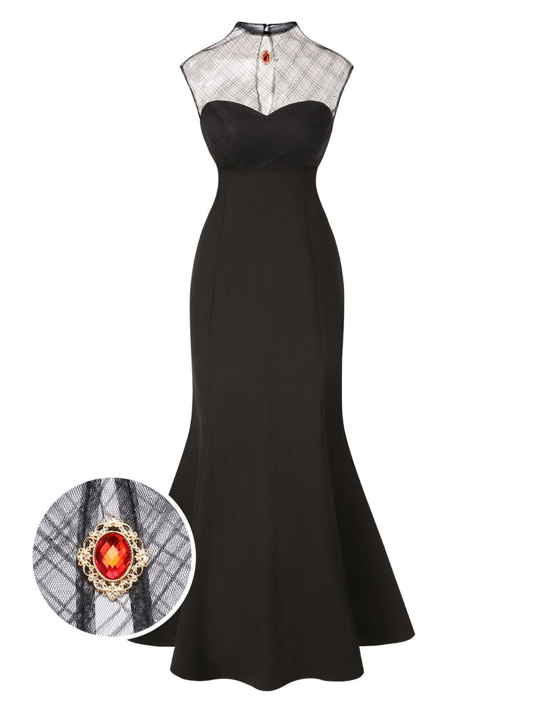 [Prévente] Robe noire toile d'araignée Mavis Hotel Transylvania années 1970