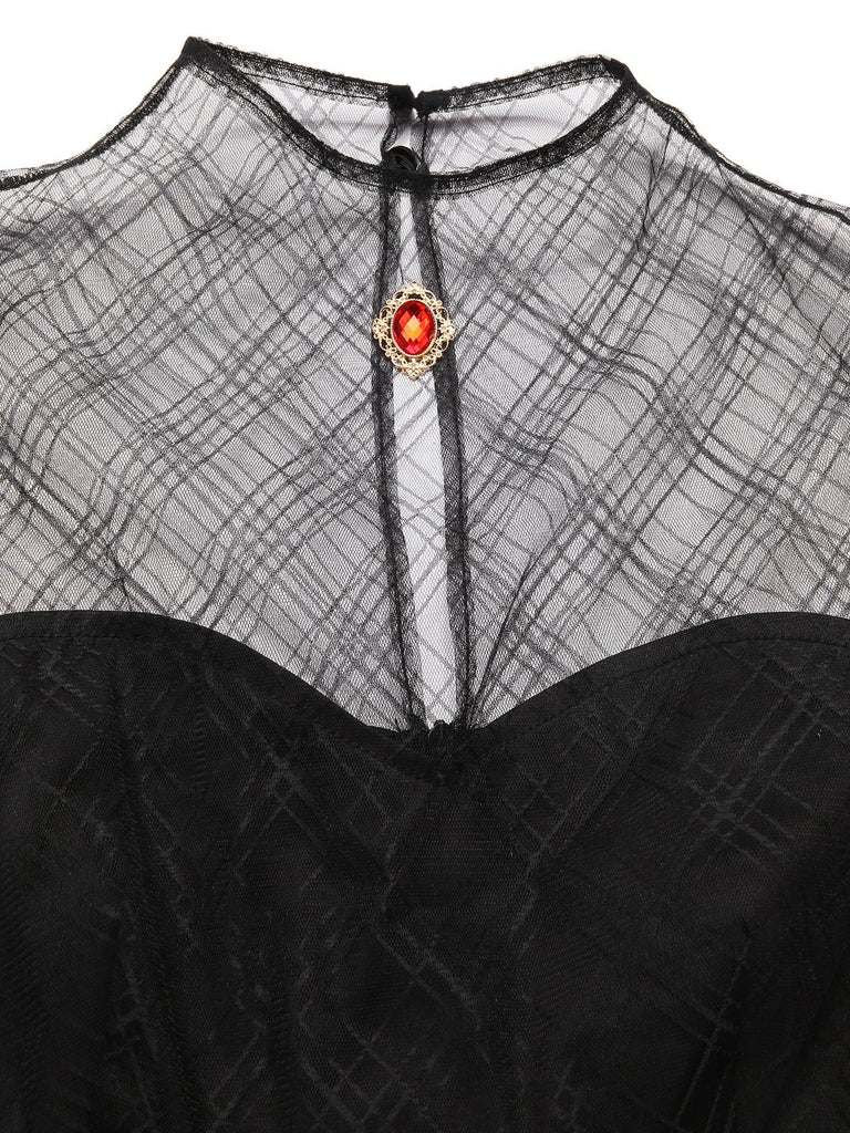 [Prévente] Robe noire toile d'araignée Mavis Hotel Transylvania années 1970