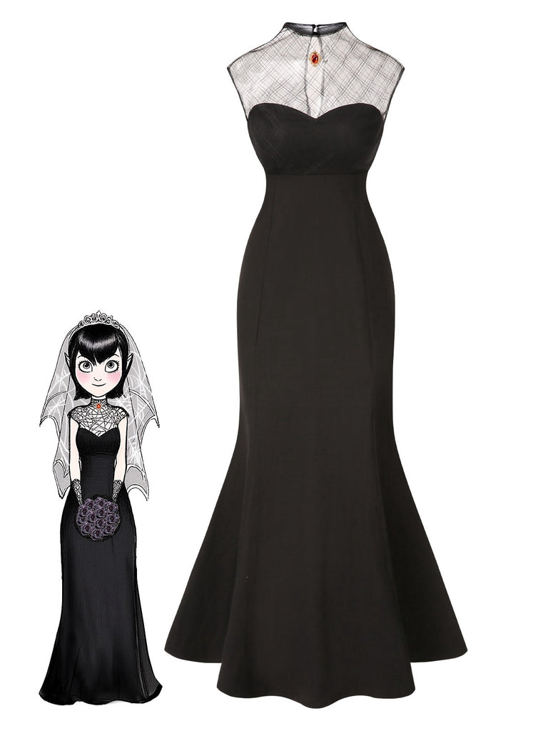 [Prévente] Robe noire toile d'araignée Mavis Hotel Transylvania années 1970
