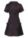 Robe trapèze vin rouge à carreaux style punk années 1960