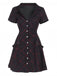 Robe trapèze vin rouge à carreaux style punk années 1960