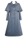 Trench-coat Mercredi bleue à carreaux des années 1940