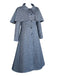 Trench-coat Mercredi bleue à carreaux des années 1940