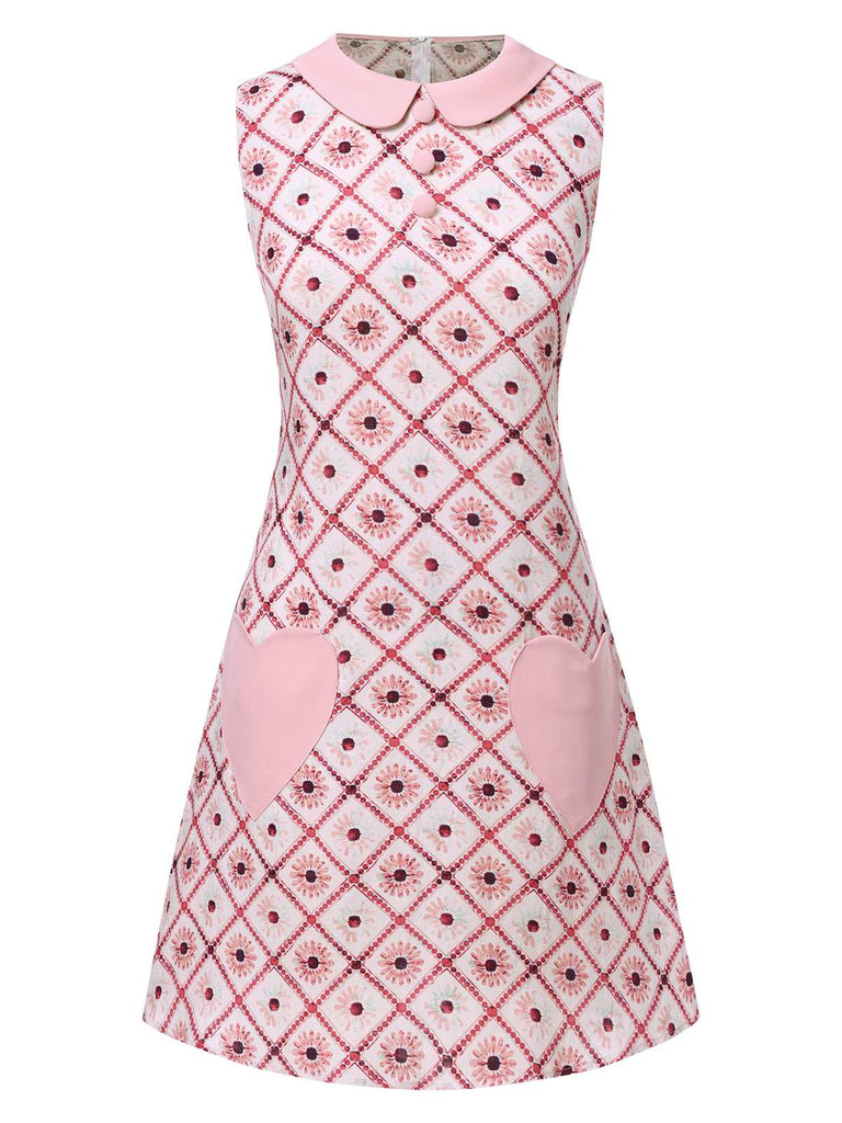 [Prévente] Robe en coton marguerites et poches en cœur années 1960