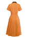 [Prévente] Robe orange à pois en coton et revers années 1940
