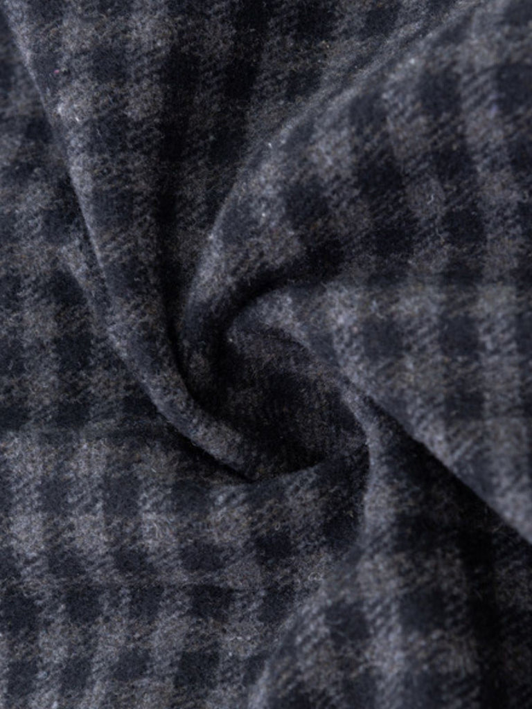 Manteau gris Mercredi à carreaux Halloween années 1950
