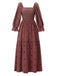 Robe manches lanterne brodées de fleurs des années 1940