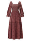 Robe manches lanterne brodées de fleurs des années 1940