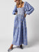Robe manches lanterne brodées de fleurs des années 1940